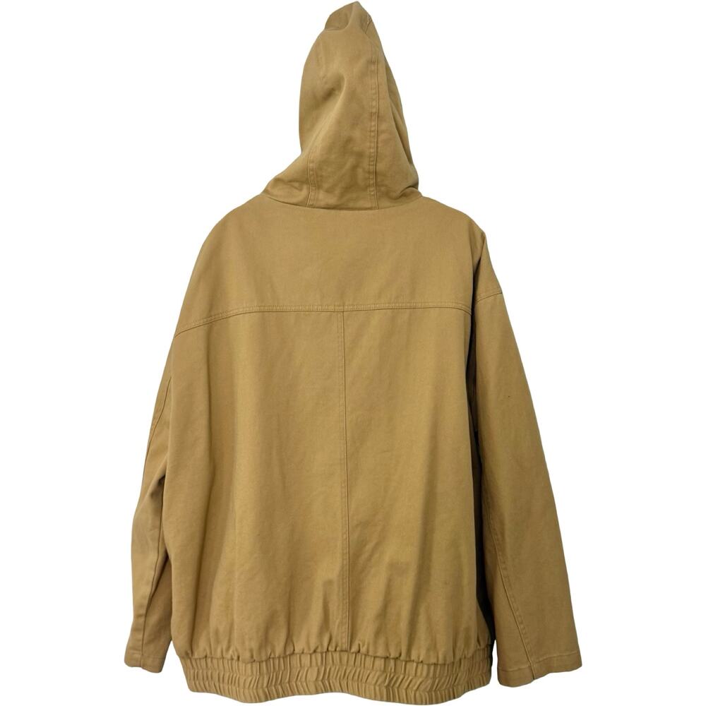 ASOS Design Stone Tan Oversized Cotton Canvas Hooded Bomber Jacket Plus Size 18 - Picture 7 of 12